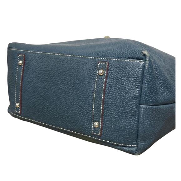 Dooney & Bourke Logo Lock Dark Teal Pebbled Leather Hobo Shoulder Bag - Picture 5 of 6